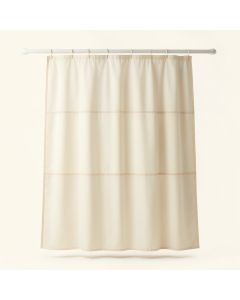 Rowan Brook Shower Curtain Hanging Flat From A Plain Rod - Ivory (synthetic illustration; no displayed measurements)