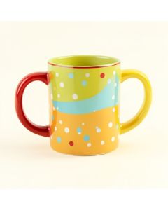Ferrier Busy Bee And Honey Comb With Polka Dot Background Coffee Mug (synthetic illustration; no displayed measurements)