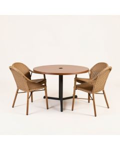 Bearden 3-Piece Commercial-Grade Patio Set With 2 Woven Dining Chairs And A (synthetic illustration; no displayed measurements)
