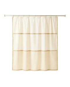 Flint Edge Shower Curtain Hanging Flat From A Plain Rod - Ivory (synthetic illustration; no displayed measurements)