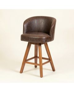 Ludowici Swivel Wood Bar 29 '' Height Pub Chair Seat Barstool (synthetic illustration; no displayed measurements)
