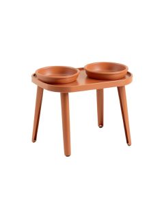 Brook Crossing Pet Feeding Stand With Two Plain Empty Bowls - Terracotta (synthetic illustration; no displayed measurements)