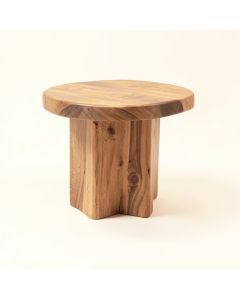 Cleveland Teak Slice End Table (synthetic illustration; no displayed measurements)