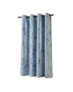 Modern Bloom Floral Semi-Sheer Grommet Single Curtain Panel