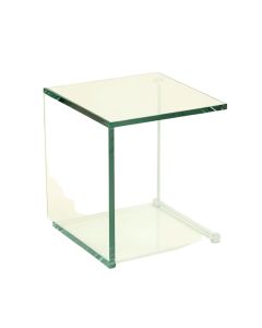 Imel Glass Top Frame End Table