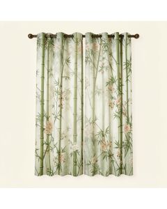 Bamboo Forest Floral Semi-Sheer Single Curtain Panel (synthetic illustration; no displayed measurements)