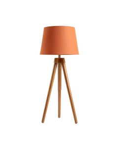 Dune Bridge Floor Lamp With A Plain Fabric Shade - Terracotta (synthetic illustration; no displayed measurements)