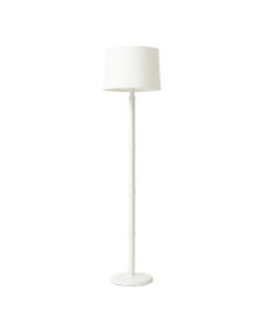 Alder Crossing Floor Lamp With A Plain Fabric Shade - White