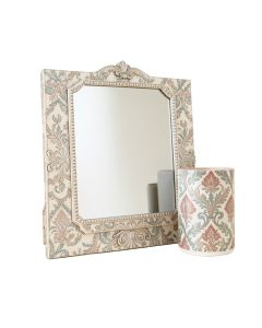 Mirror Damask 6 Piece Bathroom Accessory Set