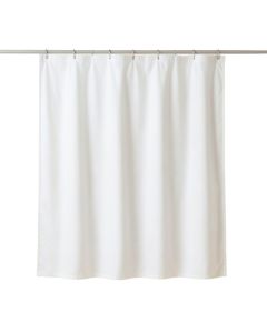 Stone Brook Shower Curtain Hanging Flat From A Plain Rod - White (synthetic illustration; no displayed measurements)