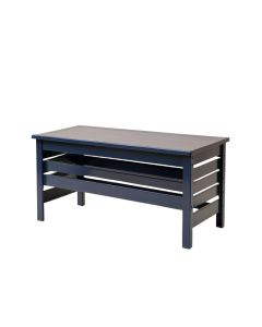 Sage Arc Narrow Outdoor Storage Bench - Navy