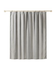 Hill Canyon Shower Curtain Hanging Flat From A Plain Rod - Gray