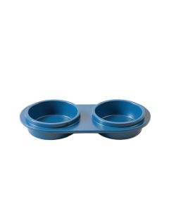 Sage Bend Pet Feeding Stand With Two Plain Empty Bowls - Blue