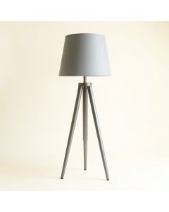 Reed Branch Floor Lamp With A Plain Fabric Shade - Gray (synthetic illustration; no displayed measurements)