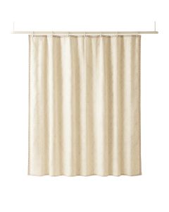Cove Crest Shower Curtain Hanging Flat From A Plain Rod - Cream (synthetic illustration; no displayed measurements)