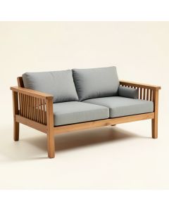 Brunswick Teak Patio Sofa With Cushions (synthetic illustration; no displayed measurements)