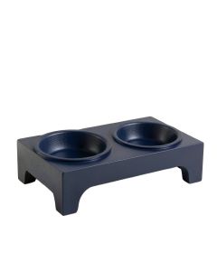 Field Dale Pet Feeding Stand With Two Plain Empty Bowls - Navy (synthetic illustration; no displayed measurements)