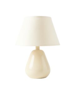 Olive Crossing Table Lamp With A Plain Fabric Shade - Cream