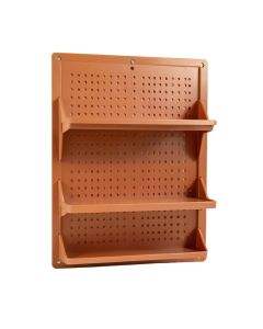 Wren Crest Empty Wall-Mounted Tool Organizer Panel - Terracotta (synthetic illustration; no displayed measurements)
