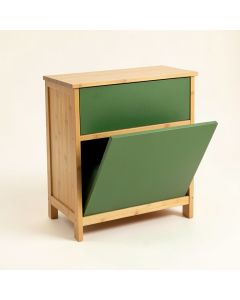 Willow Crossing Freestanding Pull-Out Hamper Cabinet - Green (synthetic illustration; no displayed measurements)