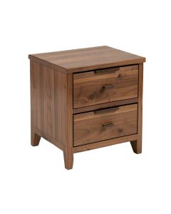 2 - Drawer Solid Wood Nightstand In Walnut (synthetic illustration; no displayed measurements)