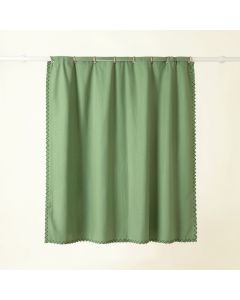 Bay Dell Shower Curtain Hanging Flat From A Plain Rod - Green (synthetic illustration; no displayed measurements)