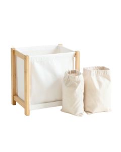 Briar Crossing Laundry Sorting Station With Plain Removable Bags - White