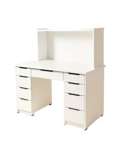 Writing Desk With 5 Drawers And Hutch Shelf , Modern Computer Workstation