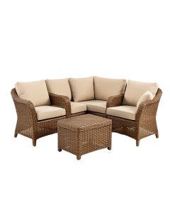 Milda Courtyard Porch 3 Piece Rattan Seating Group With Cushions