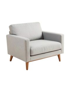 Northstate Mid-Century Modern Light Grey Fabric Upholstered Loveseat (synthetic illustration; no displayed measurements)
