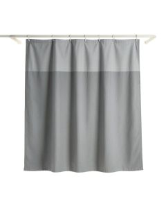 Slate Bluff Shower Curtain Hanging Flat From A Plain Rod - Gray (synthetic illustration; no displayed measurements)