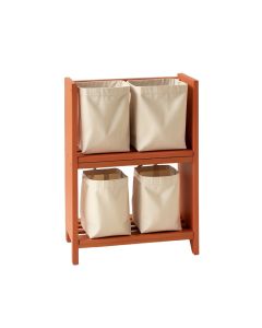 Holly Bend Laundry Sorting Station With Plain Removable Bags - Terracotta