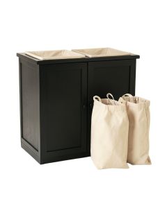 Meadow Bend Laundry Sorting Station With Plain Removable Bags - Black (synthetic illustration; no displayed measurements)
