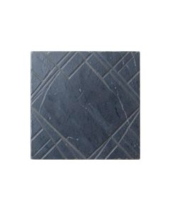 Linden Branch Uninstalled Square Decorative Tile - Navy