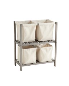 Rowan Crossing Laundry Sorting Station With Plain Removable Bags - Gray