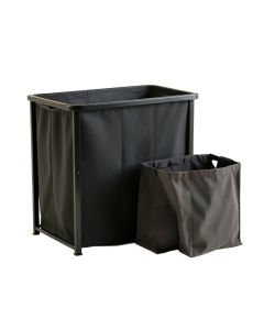 Spruce Crossing Laundry Sorting Station With Plain Removable Bags - Black