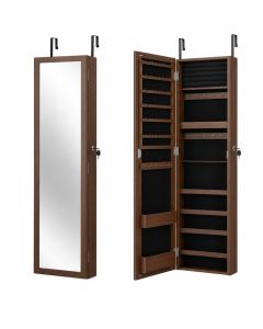 Christiana Lockable Over The Door Jewelry Armoire With Mirror