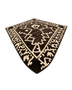 Gurpreet Geometric Tufted Wool Dark Brown/Beige Area Rug