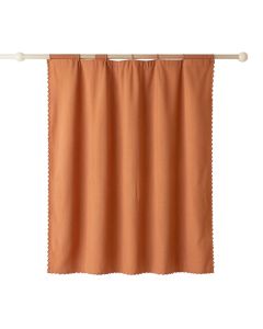 Olive Falls Shower Curtain Hanging Flat From A Plain Rod - Terracotta