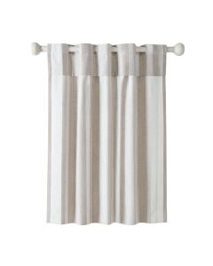 Textured Slub Anti-Dust Striped Semi-Sheer Rod Pocket Single Curtain Panel