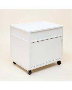 Cedar Dell Empty Rolling Workshop Cart - White (synthetic illustration; no displayed measurements)