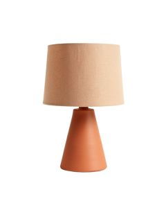 Summit Branch Table Lamp With A Plain Fabric Shade - Terracotta