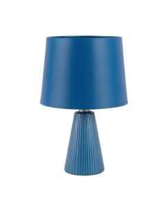 River Crossing Table Lamp With A Plain Fabric Shade - Blue