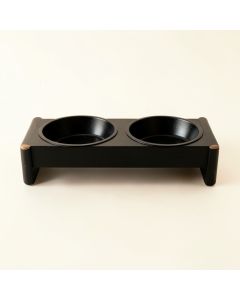 Flint Branch Pet Feeding Stand With Two Plain Empty Bowls - Black (synthetic illustration; no displayed measurements)