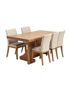 Asynjur Butterfly Leaf Rubberwood Solid Wood Dining Set