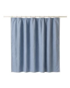 Hazel Crest Shower Curtain Hanging Flat From A Plain Rod - Blue (synthetic illustration; no displayed measurements)