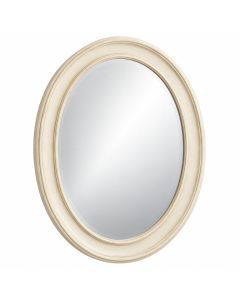 Moss Crest Framed Wall Mirror - Ivory