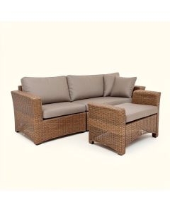 Winston Porter 4-Piece Rattan Sofa Conversation Set Outdoor Patio Furniture Set Brown (synthetic illustration; no displayed measurements)