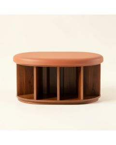 Hazel Arc Shoe Storage Bench (synthetic illustration; no displayed measurements)