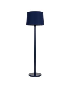 Moss Crossing Floor Lamp With A Plain Fabric Shade - Navy